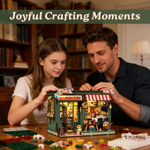 Vista 7 de Book Nook - Kit de casa en miniatura, rompecabezas de madera 3D, casa de muñecas con luz y herramientas, inserto creativo para estantería, regalos