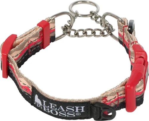 Vista 10 de Leash Boss Collar Martingale para perros – Cadena de acero Collar de nailon reflectante para perros grandes, medianos y pequeños Collar