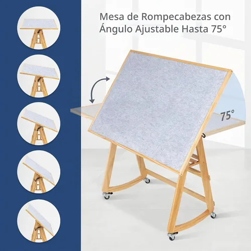 Vista 4 de LAVIEVERT Mesa de rompecabezas inclinable de 1500 piezas con patas