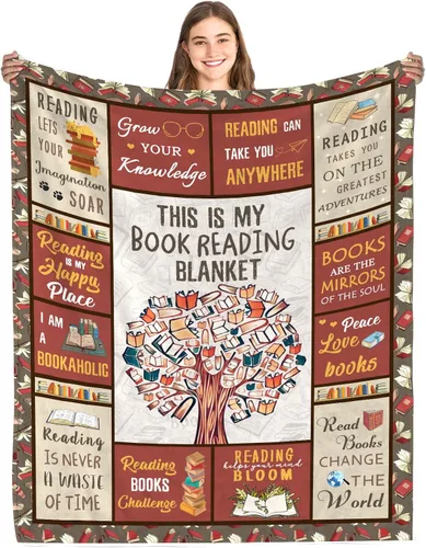 Vista 7 de Regalos para Amantes de los Libros para Mujeres, Regalos de Bibliotecaria para Mujeres, Ideas de Regalos para Club de Lectura, Manta de Lectura