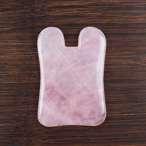 Vista 4 de Gua Sha Herramienta facial - Herramientas de masaje de spa para hinchazón ocular, círculo oscuro y drenaje linfático - Tabla de cuarzo rosa