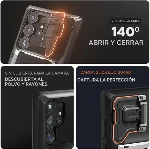 Vista 7 de VRS DESIGN Damda Glide DuoGuard para Samsung Galaxy S24 Ultra Funda para Teléfono (2024), Funda Protectora Premium Resistente de Lente de Cámara