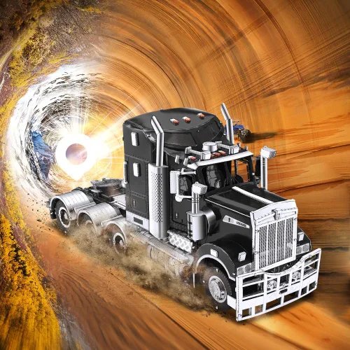 Vista 6 de Piececool Rompecabezas 3D para Adultos Kits de Modelos de Autos de Metal - H909 Cabeza de Camión Pesado Tractor Kit de Construcción