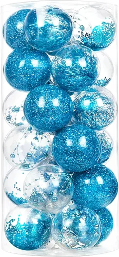 Vista 12 de 24 unidades - Adornos de bolas de Navidad de plástico transparente inastillable colgantes con bolas delicadas decorativas