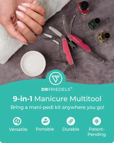 Vista 2 de Kit de manicura y pedicura – Juego de manicura profesional 9 en 1 para mujeres y hombres con recortador de cutículas, removedor de cutículas