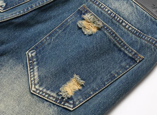 Vista 6 de AITITIA - Jeans rasgados de ajuste estándar para hombre