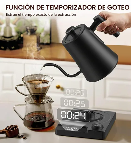 Vista 3 de Hervidor eléctrico de cuello de cisne con control de temperatura de precisión de ± 1 ℉ para café y té de goteo, hervido rápido, acero inoxidable