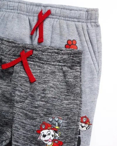 Vista 4 de Nickelodeon Pantalones deportivos de Paw Patrol para niños, paquete de 2 pantalones deportivos de vellón Chase and Marshall (5-7)