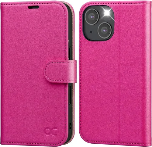 Vista 16 de OCASE Funda de piel sintética compatible con iPhone 14, con tarjetero y función atril con bloqueo RFID [carcasa interior de TPU a prueba de golpes]