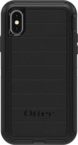 Vista 3 de OtterBox Defender Series - Funda resistente para iPhone Xs y iPhone X, solo funda, embalaje no minorista, color negro (con defensa microbiana)