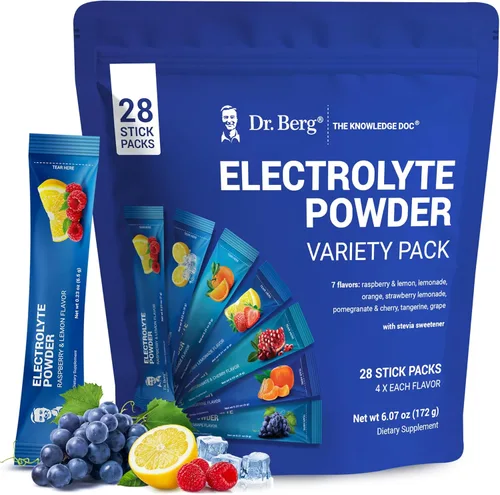 Vista 8 de Dr. Berg Sports - Electrolitos de hidratación en polvo con más sal (rosa Himalaya) – 30 paquetes de electrolitos keto en polvo con un delicioso