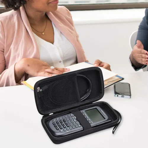 Vista 4 de Aproca Bolsa de viaje rígida para calculadora gráfica de titanio TI-89 de Texas Instruments