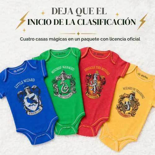 Vista 2 de Harry Potter Paquete de 4 Bodysuits para Bebé de Recién Nacido a Infantil