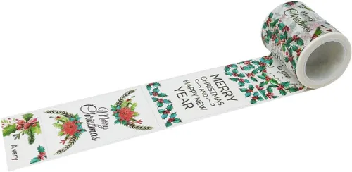 Vista 5 de Wrapables Diseños Decorativos Washi Cinta de Enmascarar, 0.787 in x 16.4 ft, Trenes de Navidad