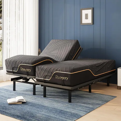 Vista 13 de Dyonery Base de cama ajustable individual XL + colchón de espuma
