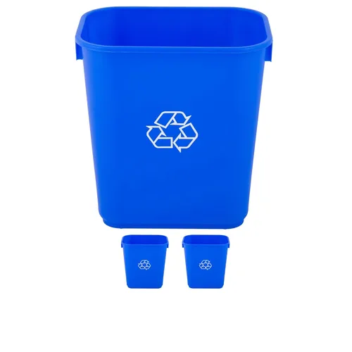 Vista 22 de Cubo de basura rectangular beige de 10 galones para restaurante, papelera comercial, papelera de plástico para oficina, cubo de basura para baño