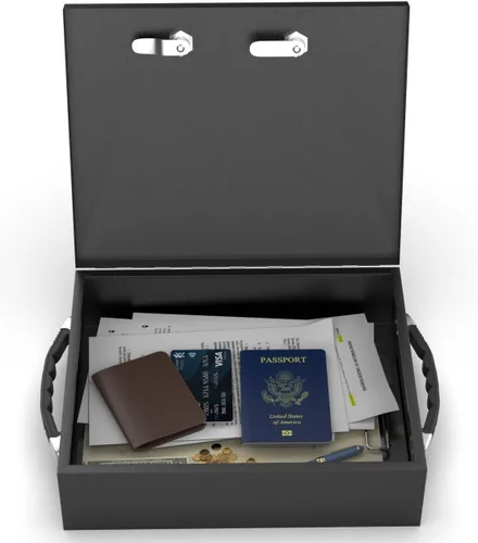 Vista 6 de Caja fuerte ignífuga, combinación dual y cofre de seguridad con cerradura de llave