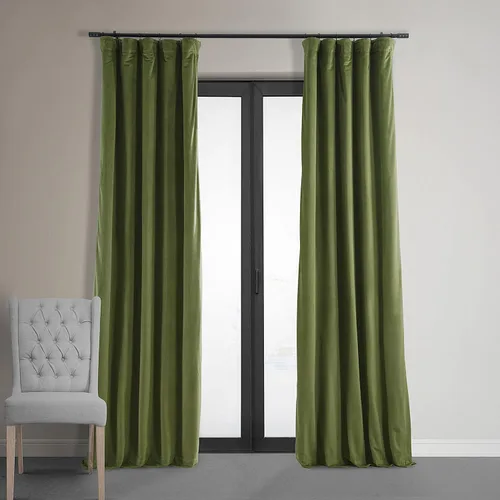 Vista 18 de HPD Half Price Drapes Cortinas Opacas Térmicas de Terciopelo Signature para Sala de Estar de 63 Pulgadas de Largo (1 Panel) con Bolsillo para Barra