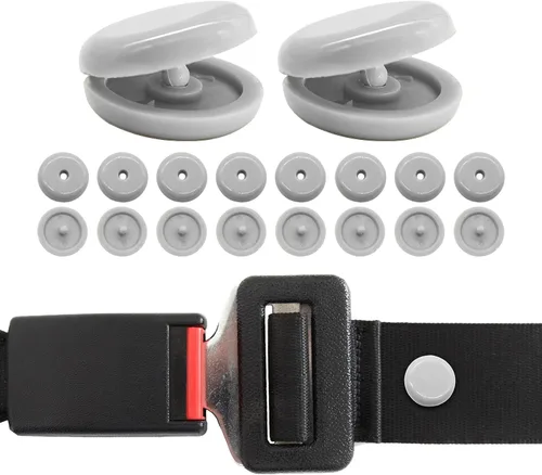 Vista 7 de Augeny 10 juegos de topes para botón del cinturón de seguridad, clips de plástico para hebilla del cinturón de seguridad, kit universal de botón