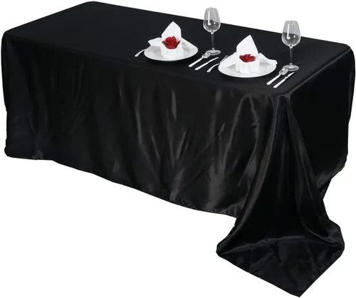 Vista 10 de BalsaCircle Mantel rectangular de satén fucsia de 90 x 156 pulgadas, para bodas, recepciones, eventos, cocina, comedor