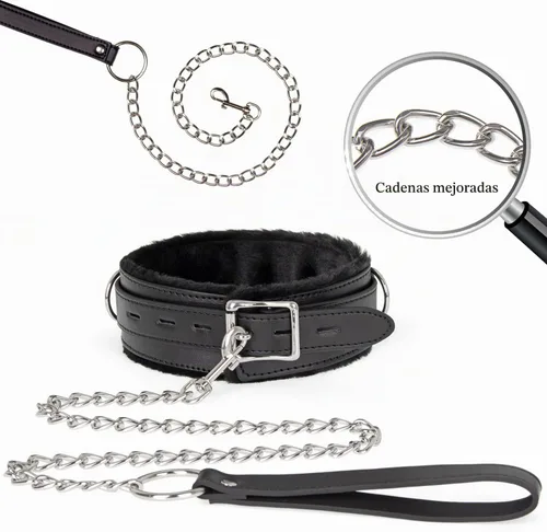 Vista 3 de Gargantilla de cuero tamaño ajustable para mujeres/hombres, rosa, negro, morado, rojo