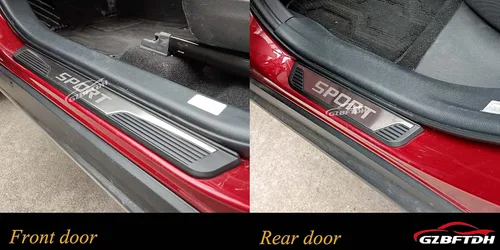 Vista 6 de Protector de placa para umbral de puerta de automóvil, para Toyota Corolla 2015-2022 2023 2024, accesorios de acero con cubierta de plástico