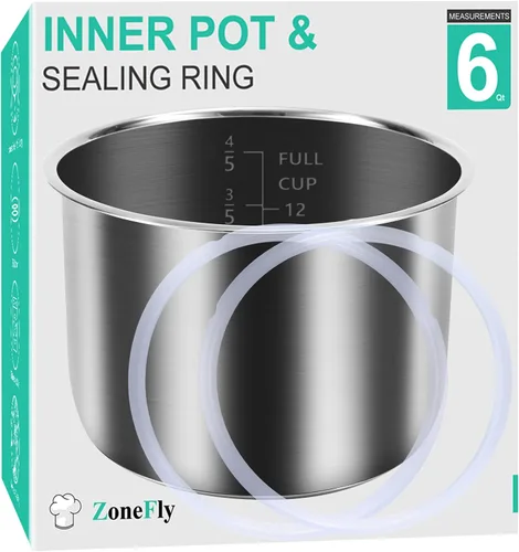 Vista 9 de ZoneFly para Instant Pot Inserto de Repuesto para Olla Interior de 3 Qt, Revestimiento de Olla de Cocina de Acero Inoxidable con Superficie Pulida