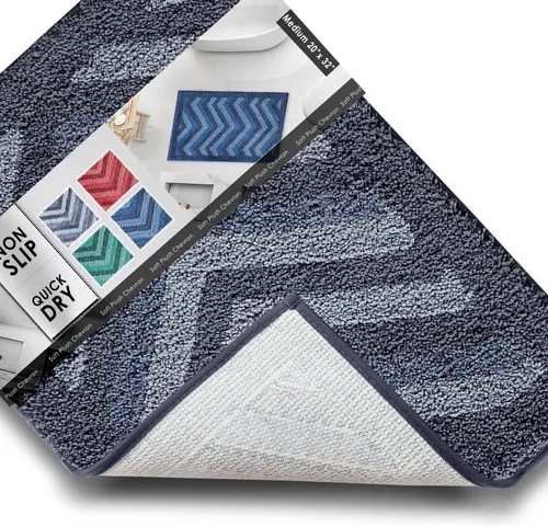 Vista 32 de Clara Clark Alfombras de baño, alfombras de baño ultra suaves y peludas - tapetes de baño para baño, lavable a máquina, base antideslizante de goma
