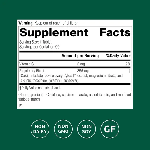 Vista 2 de Standard Process Ovex - Suplemento diario de salud a base de alimentos integrales - 90 tabletas (90 porciones)