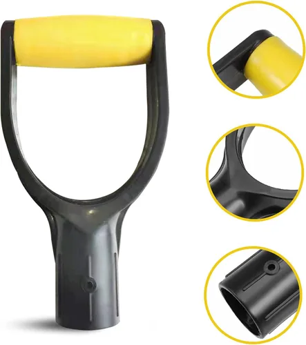 Vista 3 de Mango de pala de plástico con agarre en D, diámetro interior de 32 mm para pala de nieve, herramienta de excavación y rastrillado, accesorio