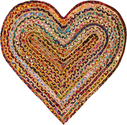 Vista 10 de Collection - Alfombra rectangular de 2 x 3 pies, alfombra de algodón trenzado multicolor y yute, alfombra geométrica kilim para interiores