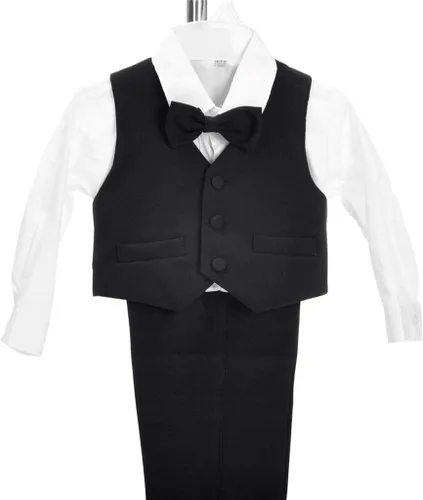 Vista 3 de Dressy Daisy Trajes de esmoquin formales para niños, 5 piezas Negro