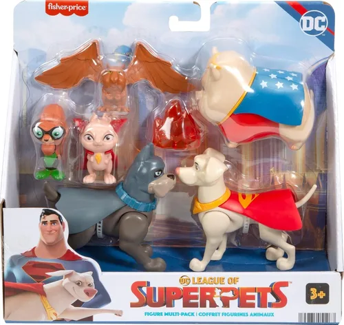 Vista 7 de Fisher-Price DC League of Super-Pets - Figura de juguetes preescolares, Krypto Ace PB Chip Pigasus y Lulu para juegos de simulación para niños a