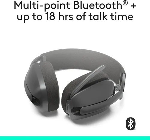 Vista 5 de Logitech Zone Vibe 100 - Auriculares inalámbricos ligeros sobre la oreja con micrófono de cancelación de ruido, auriculares Bluetooth multipunto