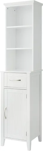 Vista 11 de Teamson Home Windsor - Gabinete de parede removível para sobre el inodoro con 1 estante fijo y 1 estante ajustable, 3 espacios de almacenamiento, 2