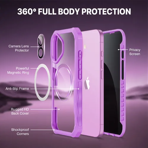 Vista 349 de CENHUFO Funda de privacidad para iPhone 11 Pro, funda de cuerpo completo con protector de pantalla de privacidad de vidrio templado 9H integrado