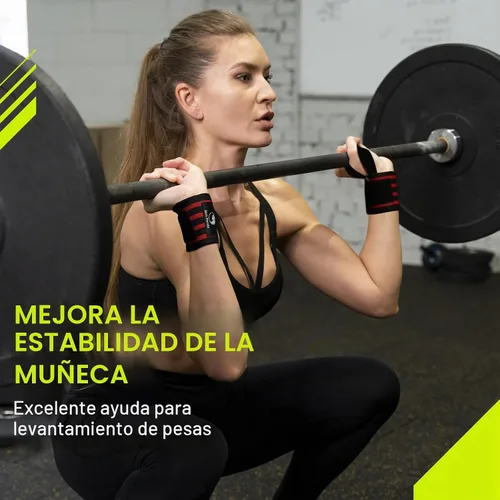 Vista 5 de Slim Panda Wrist Wraps for Powerlifting & Weightlifting - Adjustable 18" Straps with Thumb Loops Heavy Duty Wrist Support for Deadlift, Bench