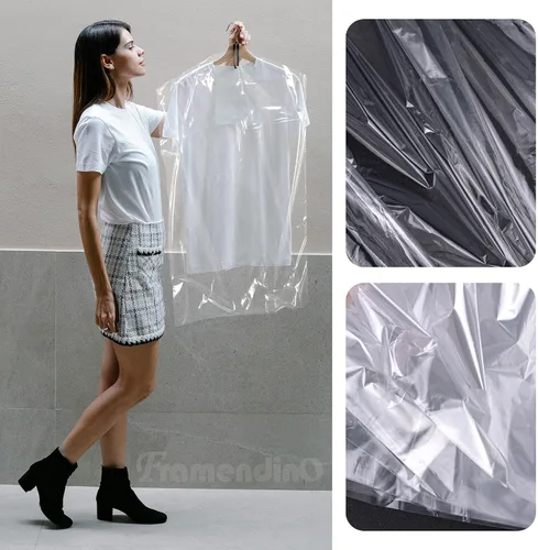 Vista 6 de Framendino, Paquete de 30 bolsas transparentes para ropa de limpieza en seco, fundas de plástico para colgar ropa, 3 tamaños 90/100/59.8 in
