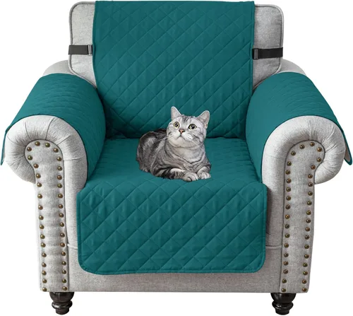 Vista 41 de UNBBRRL Funda de sofá reversible para perros y gatos, funda impermeable para muebles para mascotas y niños, protector de sofá con correas elásticas