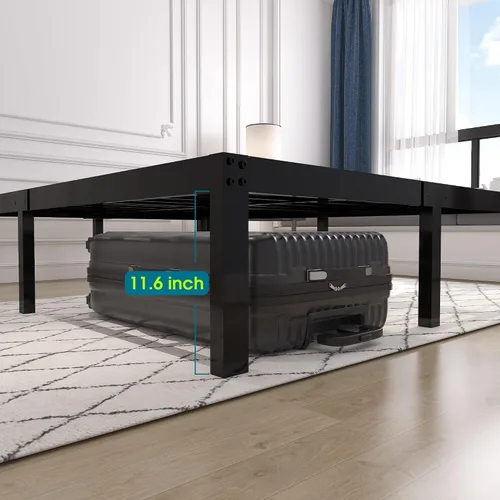 Vista 5 de yookare Base de cama básica de soporte resistente de 14 pulgadas, 4000 libras, base de colchón, repuesto de somier, plataforma de listones de acero