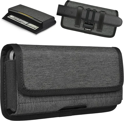 Vista 9 de ykooe Funda de nailon resistente compatible con iPhone 17, 16, 15, 14, 13, 12 y modelos Pro, Galaxy S25, S24, S23, S22, S21, soporte para cinturón