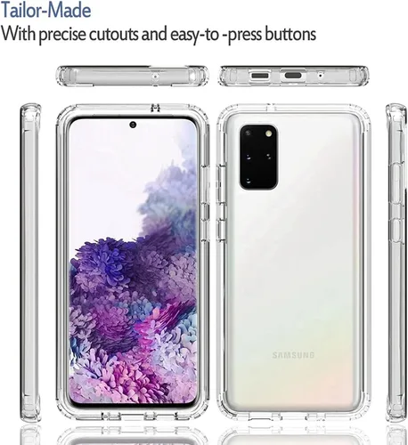 Vista 5 de Funda para Galaxy S20 5G de 6.2 pulgadas (no compatible con S20 FE), Samsung S20 para niñas, funda protectora de cuerpo completo transparente a