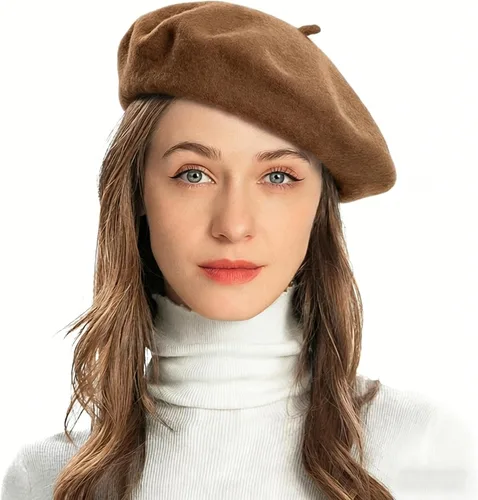 Vista 42 de ZLYC Boina Francesa de Lana Sombrero Color Sólido Gorra Boina para Mujeres y Niñas Amarillo básico