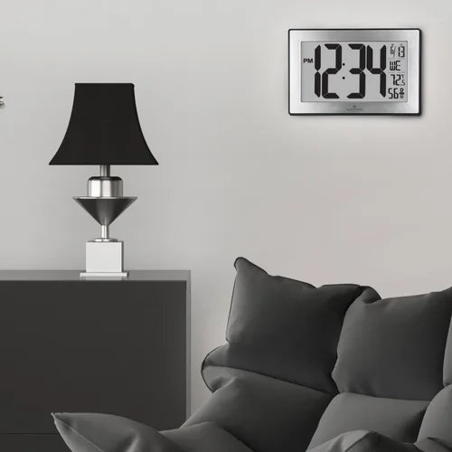 Vista 5 de Marathon CL030068 - Reloj de pared panorámico con soporte de mesa Acero inoxidable cepillado