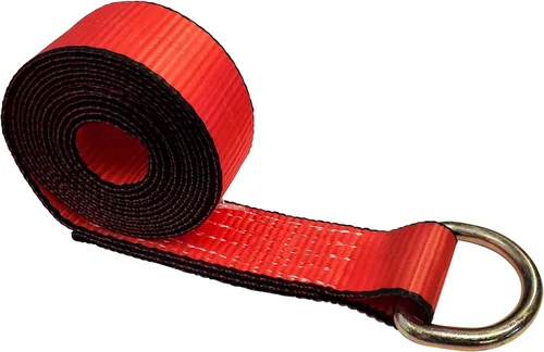 Vista 16 de Mega Cargo Control 1 paquete de correas de lazo de anillo D, amarres de remolque negros de 2 pulgadas para ensamblajes de elevación de ruedas