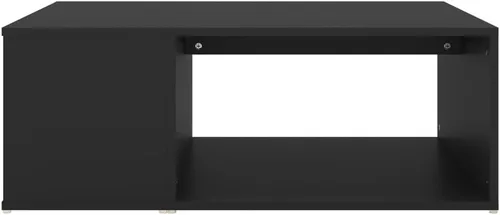 Vista 4 de Mesa de centro de madera de ingeniería negra, muebles rectangulares de sala de estar, 35.4 x 26.4 x 13.0 pulgadas, elegante mesa de centro para sala