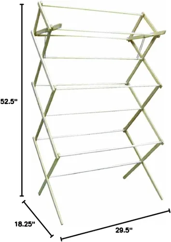 Vista 2 de Madison Mill 52.5 in. H x 18.25 in. W x 29.5 in. D Tendedero de ropa de madera