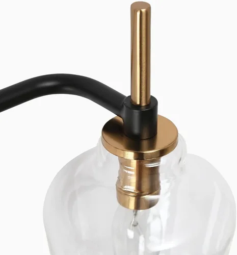 Vista 8 de Durent Lighting Lámparas de tocador de baño, 4 luces de baño sobre espejo, 28.5 pulgadas, negro y dorado