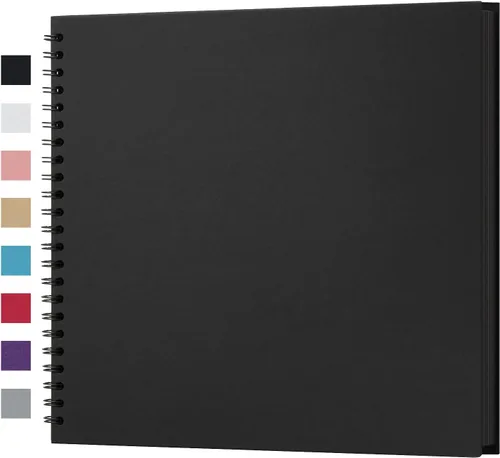 Vista 28 de potricher Álbum de Recortes DIY de 7 x 7 Pulgadas, 40 Páginas, Tapa Dura, Papel Kraft, Álbumes de Fotos para Recortes, Libro de Recuerdos para Bodas