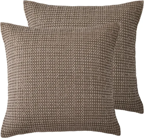 Vista 7 de Levtex Home - Mills Waffle - Juego de fundas de almohada Euro (Set de dos) - Spa - Tamaño de funda (66x66 cm), sin inserto